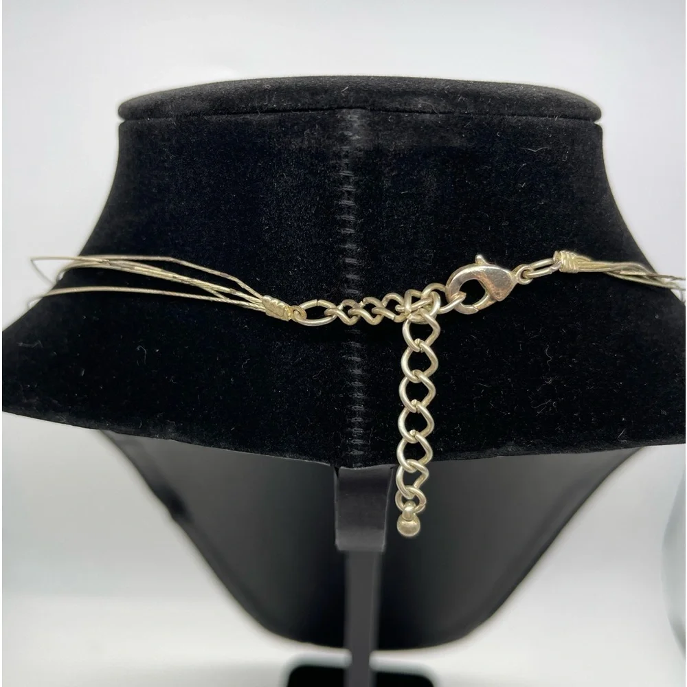 ➷ 5/$25 Glass Bead Necklace on Wire with Claw Closure - Picture 3 of 3